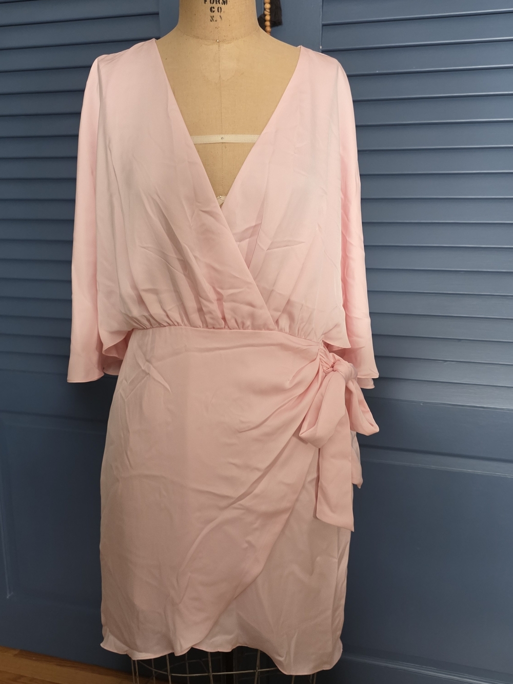 Ramy Brook Pale Pink Wrap Mini Dress with Side Tie